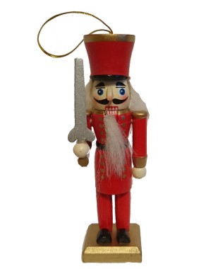 Mini dziadek do orzechów 12 cm czerwony