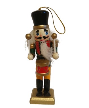 Mini dziadek do orzechów 12 cm zielony