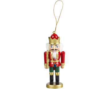 Mini dziadek do orzechów zawieszka 15 cm król
