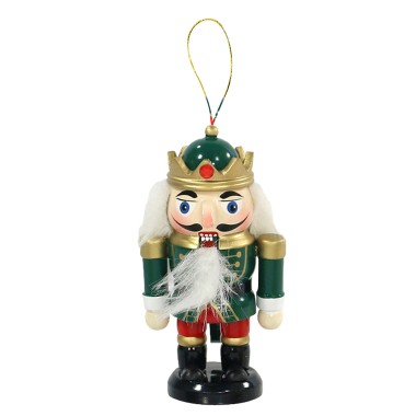 Mini dziadek do orzechów zielony żołnierzyk grubasek zawieszka 11 cm