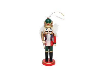 Mini dziadek do orzechów król zielony 13,5 cm